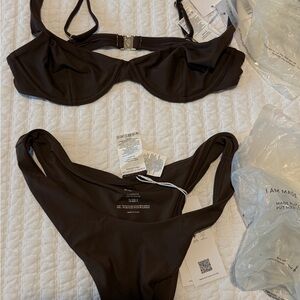 Rhythm Dark Brown Two-Piece Bikini Set - M